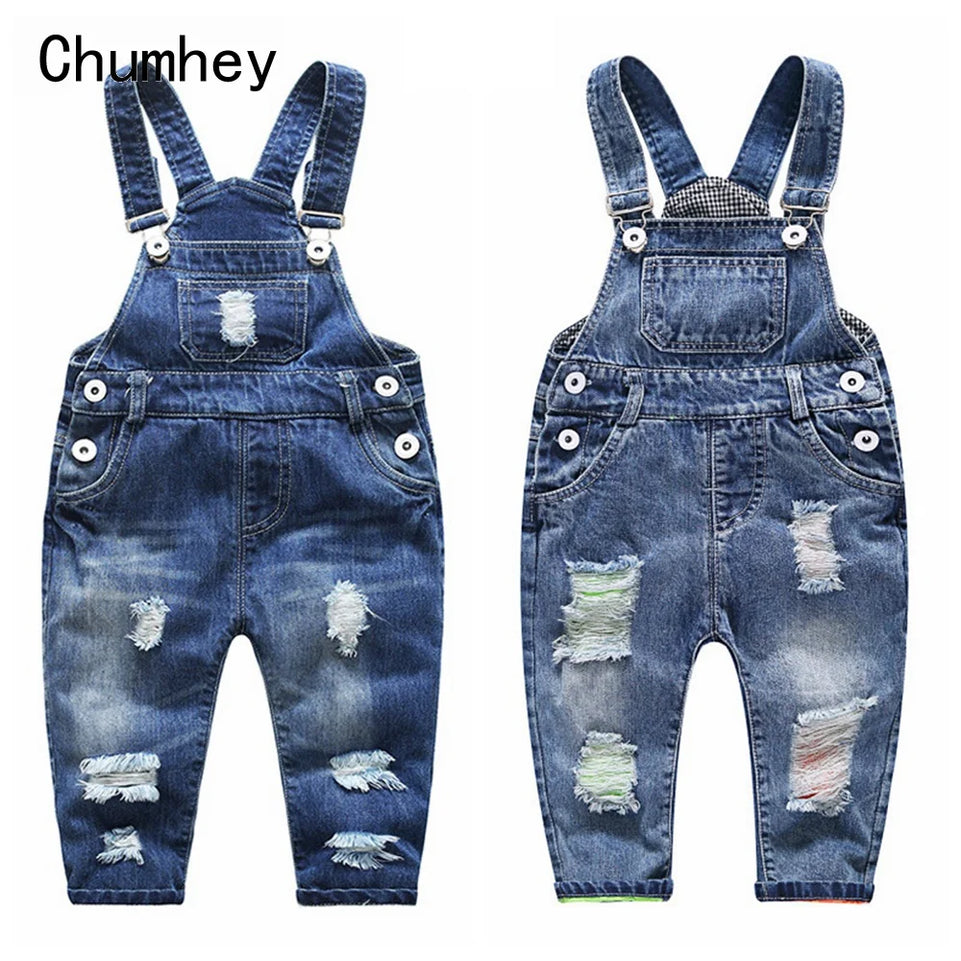 1-5T Kids Jeans Baby Rompers Spring Boys Girls Overalls Bebe Jumpsuit Pants Toddler Trousers Kids Clothes Children Clothing