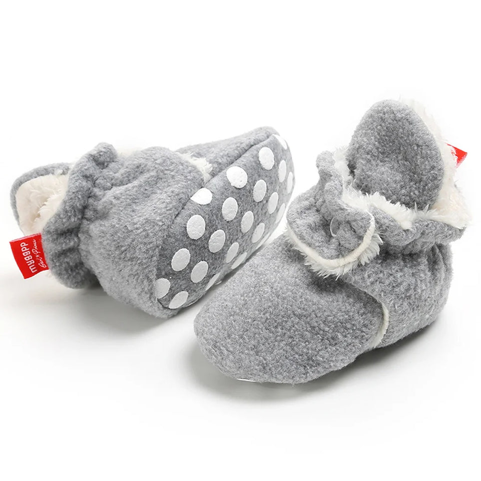 Winter Baby Boy Girl Socks Shoes Baby Booties Easy Wear Tight Hook&loop Infant Newborn Walking Fluff Warm Moccasins Zapatos Bebe