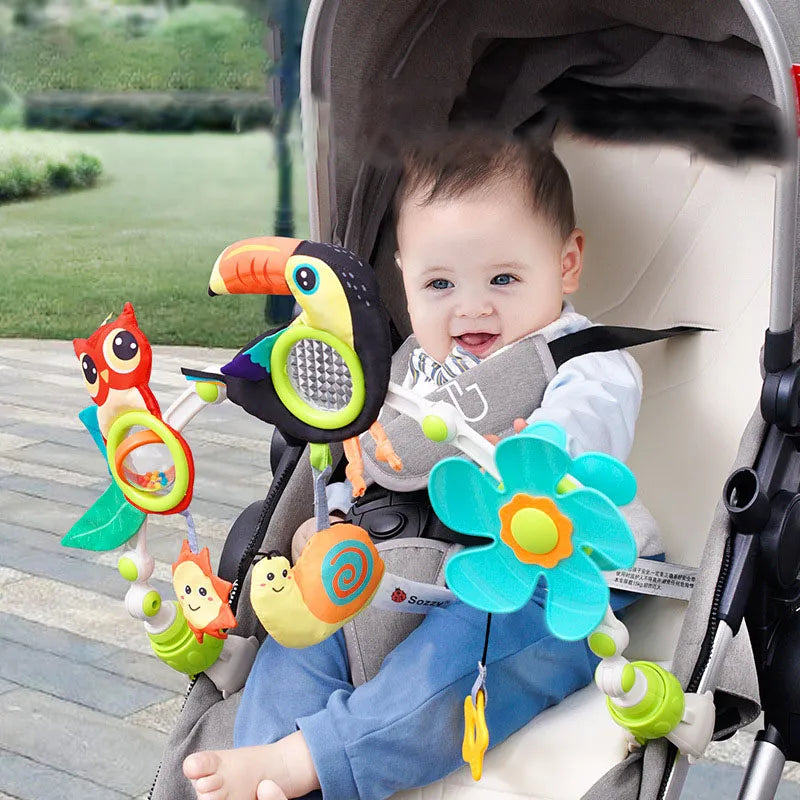 Baby Stroller Arch Toy Clip On Baby Pram Activity Arch Musical Sensory Toys Crib Mobile Travel Bassinet Car Seat Toys for Babies