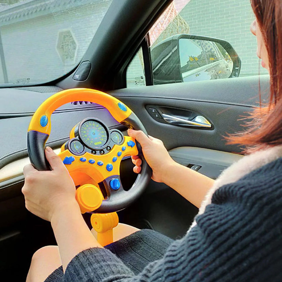 Electric Simulated Driving Steering Wheel Interactive Toys Copilot Toy Electric Toys W/Light Music Sounding Toy Kids Baby Gifts