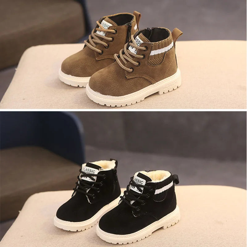 2 Style Inside Material Plush Kids Winter Boots Cotton Fabric Spring Autumn Children Shoes Baby Toddler Boys Girls Boots C10012