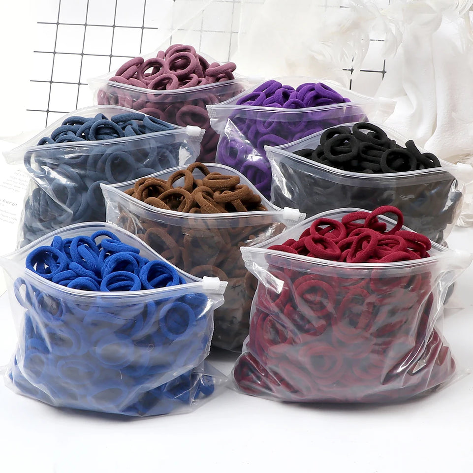 50/100PCS 3cm Children Headband High Elastic Solid Color Scrunchies Kids Baby Hair Bands Headwear Hair Accessories Gifts Holder