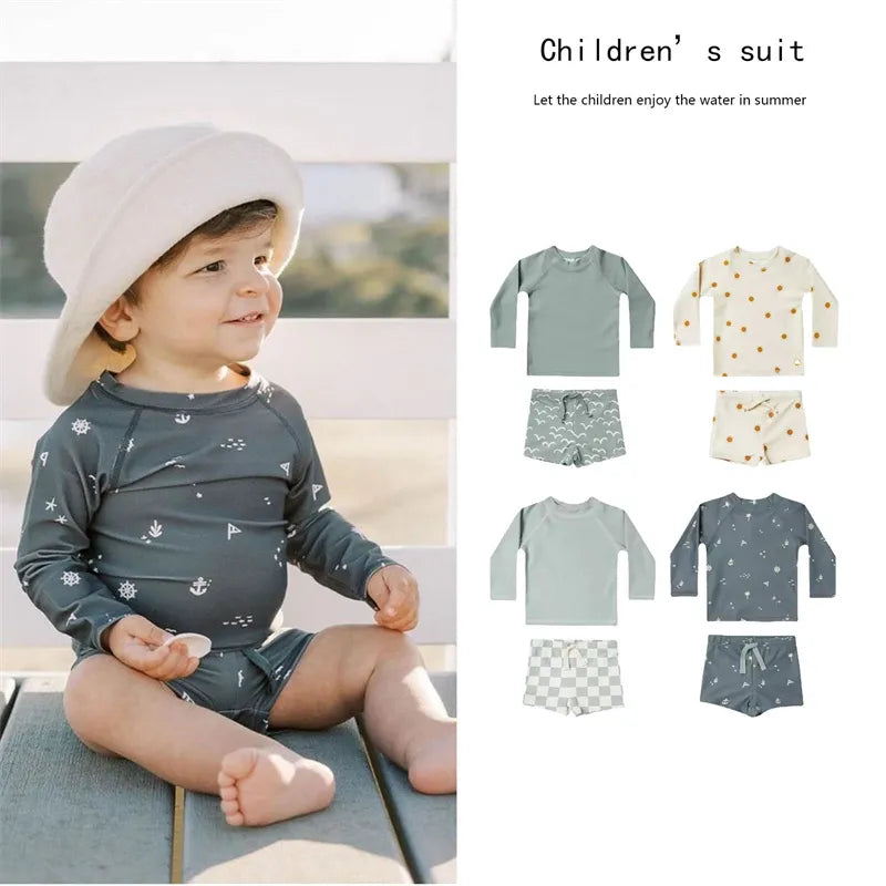 2023 Baby Swimwear Clothes Sets Toddler Boys Swimming Suits Brand Designer Children Hawaii Bathing Suits Beach Vacation Clothes