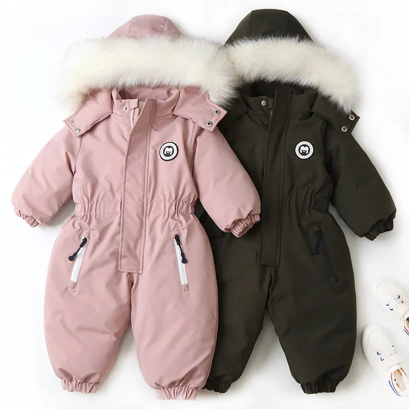 Winter Baby Boys Girls Thick Warm Rompers Toddler Kids Ski Clothes Children SnowSuit Clothing for 1 2 3 4 years