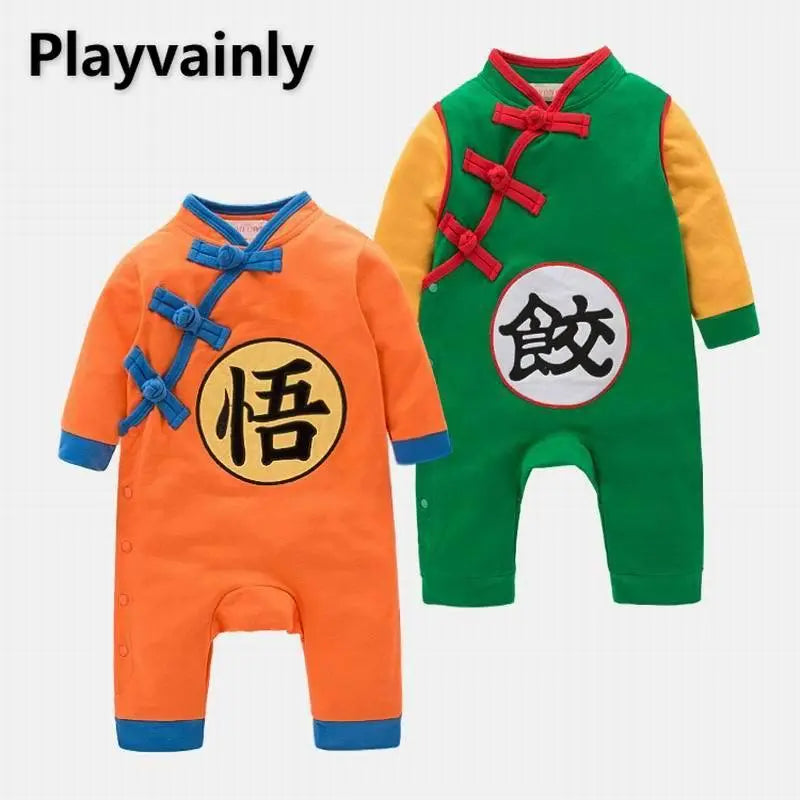 2021 Spring New Baby Boy Romper Cotton Chinese style Long Sleeve Romper Newborn Overalls Baby Clothes 0-2Y E12391