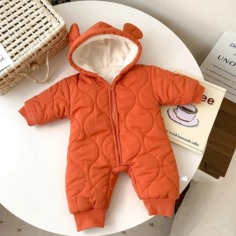 Baby clothes new boys and girls warm and thick one-piece cotton clothes baby cotton clothes plus velvet romper winter