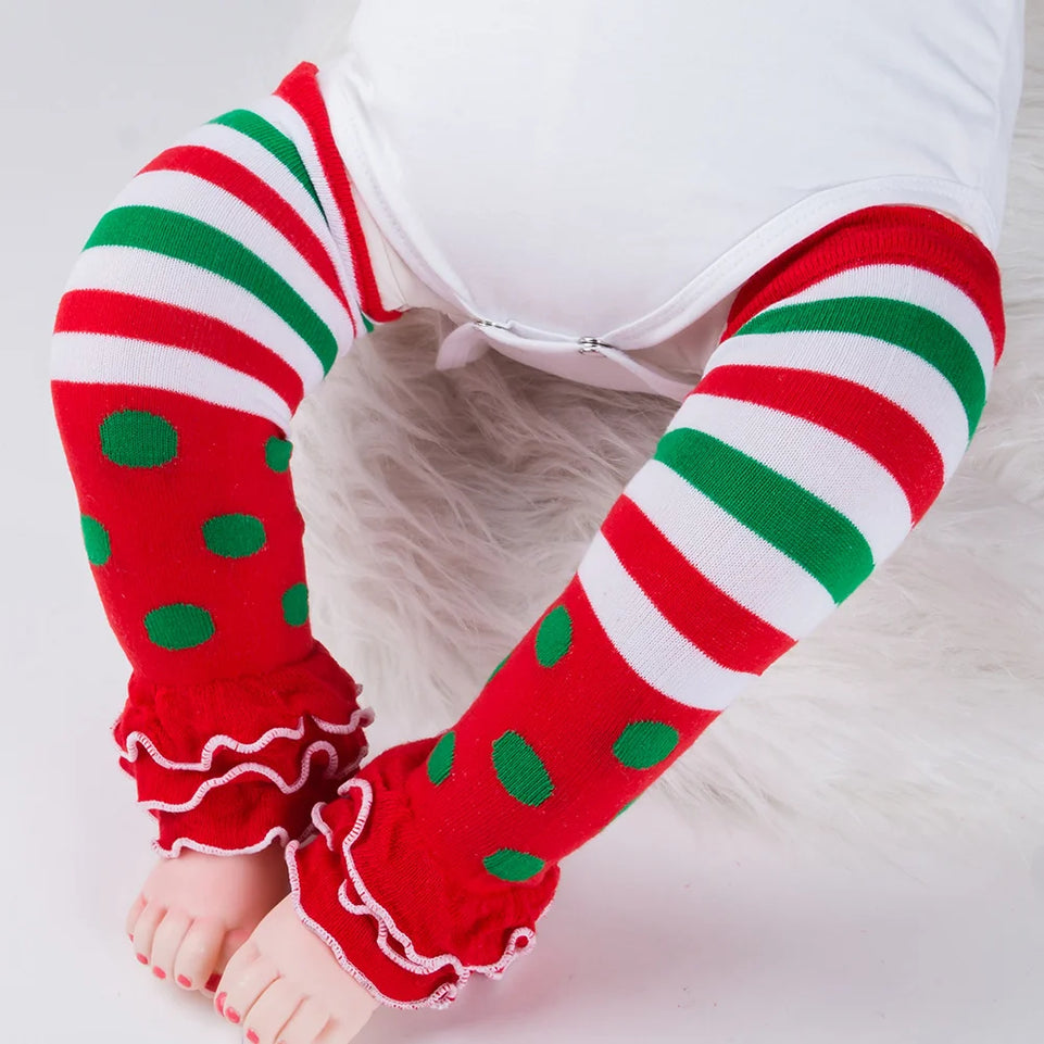 Baby Leg Warmers Christmas Toddler Leggings Cotton Knee Protector Newborn Boys Girls Tights Infant Soft Dot Print Socks Clothes