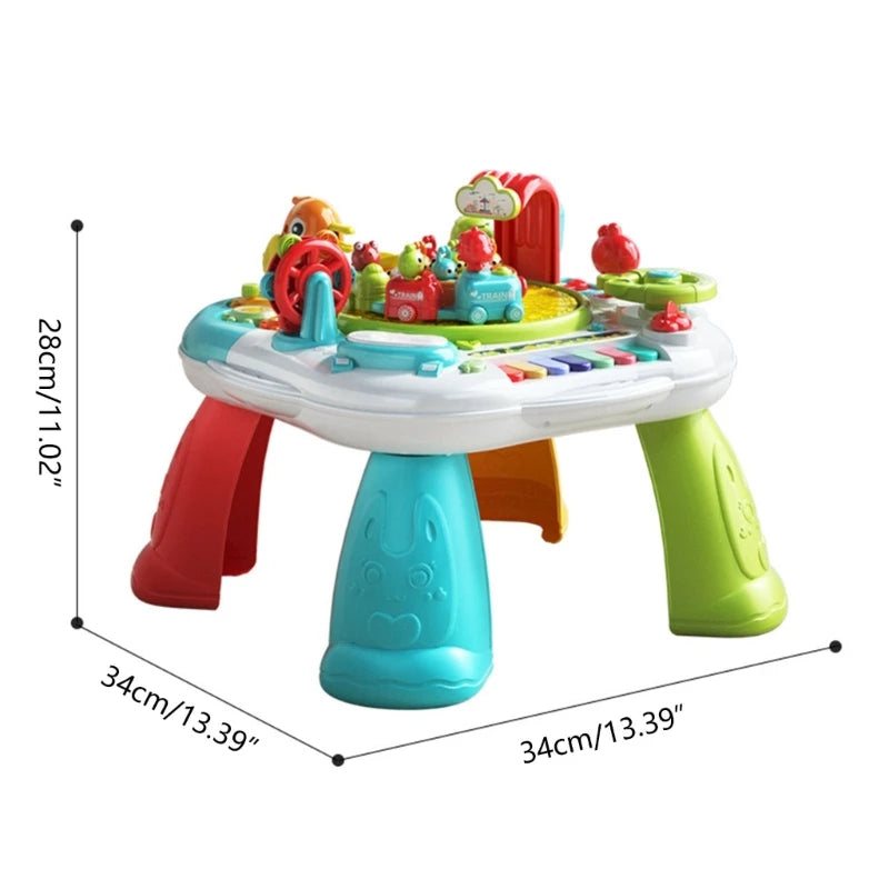 Baby Activity Table Musical Learning Toy Boy Girl Play Center Size 13x13x11 Inch
