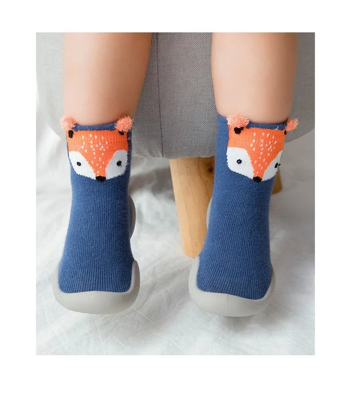 2023 Spring Baby Toddler Shoes Baby  Shoes Non-slip Fox Tiger  Thickening Shoes Sock Floor Shoes Foot Socks Animal Style Tz05