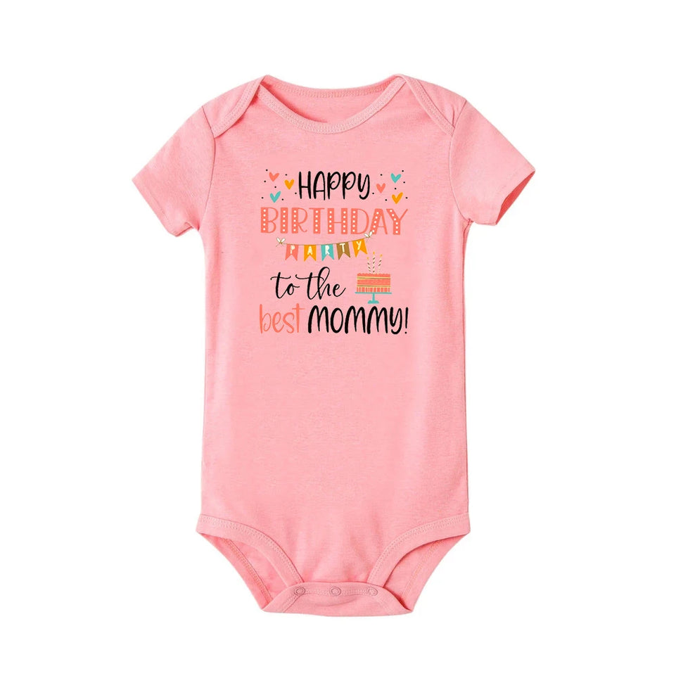 Happy Birthday To The Best Mommy Baby Clothes Newborn Unisex Toddler Jumpsuit Infant Mommy's Birthday Outfit Bodysuit Best Gifts